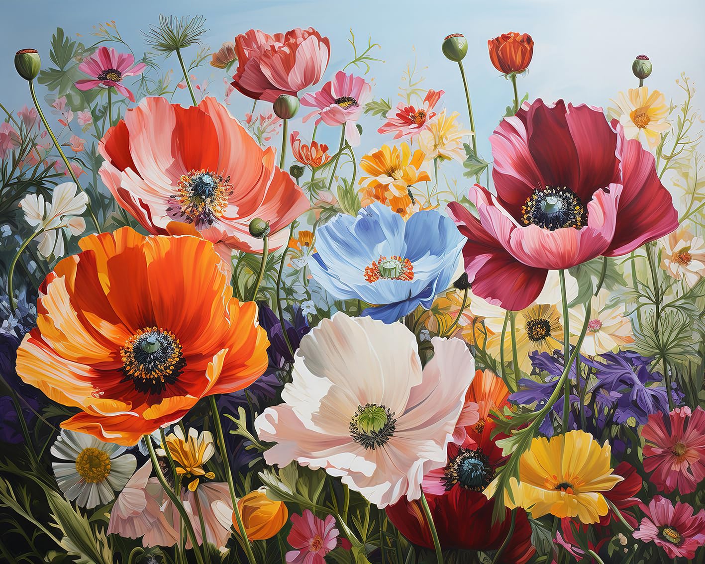 Pintura Por Números Para Adultos, Hermosa Pintura De Flores