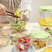 Vista 8 de Recipientes de vidrio para sopa con tapas de 32 onzas, 4 tazas de vidrio de borosilicato para almacenamiento de alimentos, tarros aptos