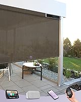 Vista 12 de Graywind Persianas motorizadas para exterior de patio, compatibles con Alexa y Google, persianas enrollables eléctricas con energía solar