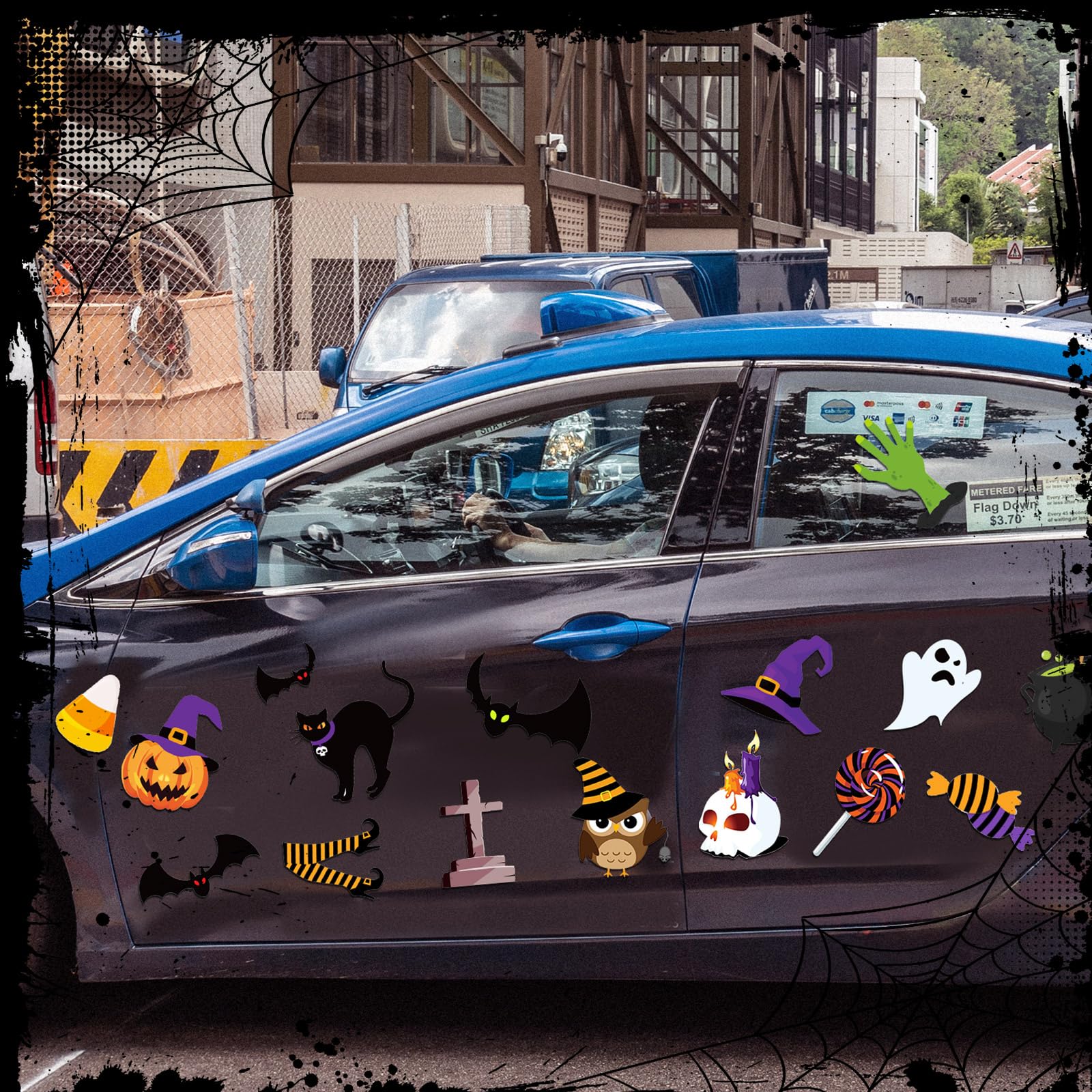 16 Halloween-Magnetaufkleber Für Garagentor & Kühlschrank - Bunt, Wetterfest - Partydeko Für Innen & Außen