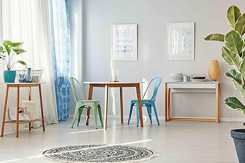 Miniatura 3 de Cojín de silla y taburete con respaldo redondeado para Tolix y otras sillas de metal (negro)