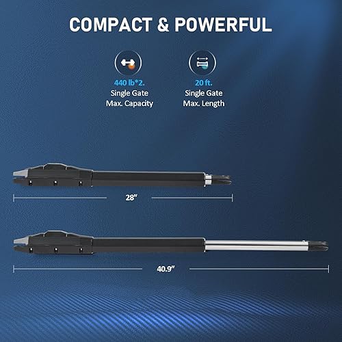 Miniatura 8 de CO-Z Kit de abridor automático de puerta batiente, abridor eléctrico de puerta para puertas de hasta 660 libras, 18 pies, sistema de apertura de