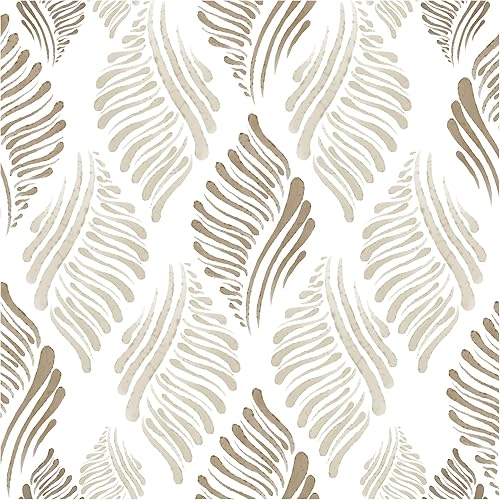 Miniatura 1 de Papel tapiz marrón moderno para despegar y pegar, 17.3 x 78.8 pulgadas, bohemio, marrón y beige, autoadhesivo, extraíble, para dormitorio, papel de