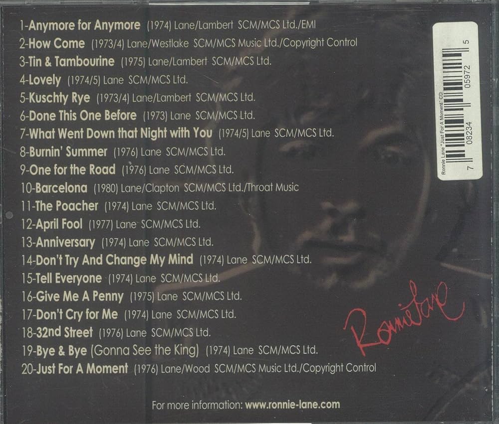 ロニー・レイン RONNIE LANE JUST FOR A MOMENT Ronnie Lane – Just For A Moment (Music 1973-1997) – Box Set