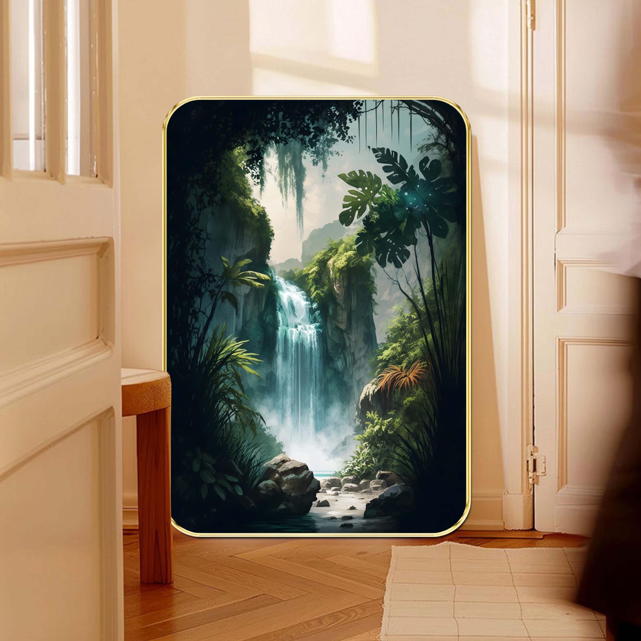 Waterfall Painting - Modern Art with Sparkle Finish -11 Waterfall Painting - Modern Art with Sparkle Finish -11