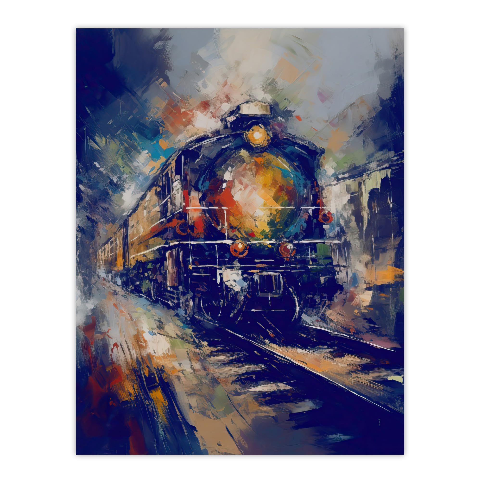 Artery8 The Orient Express Railway Train Painting Steam Locomotive Vintage Extra Large XL Wall Art Poster Print