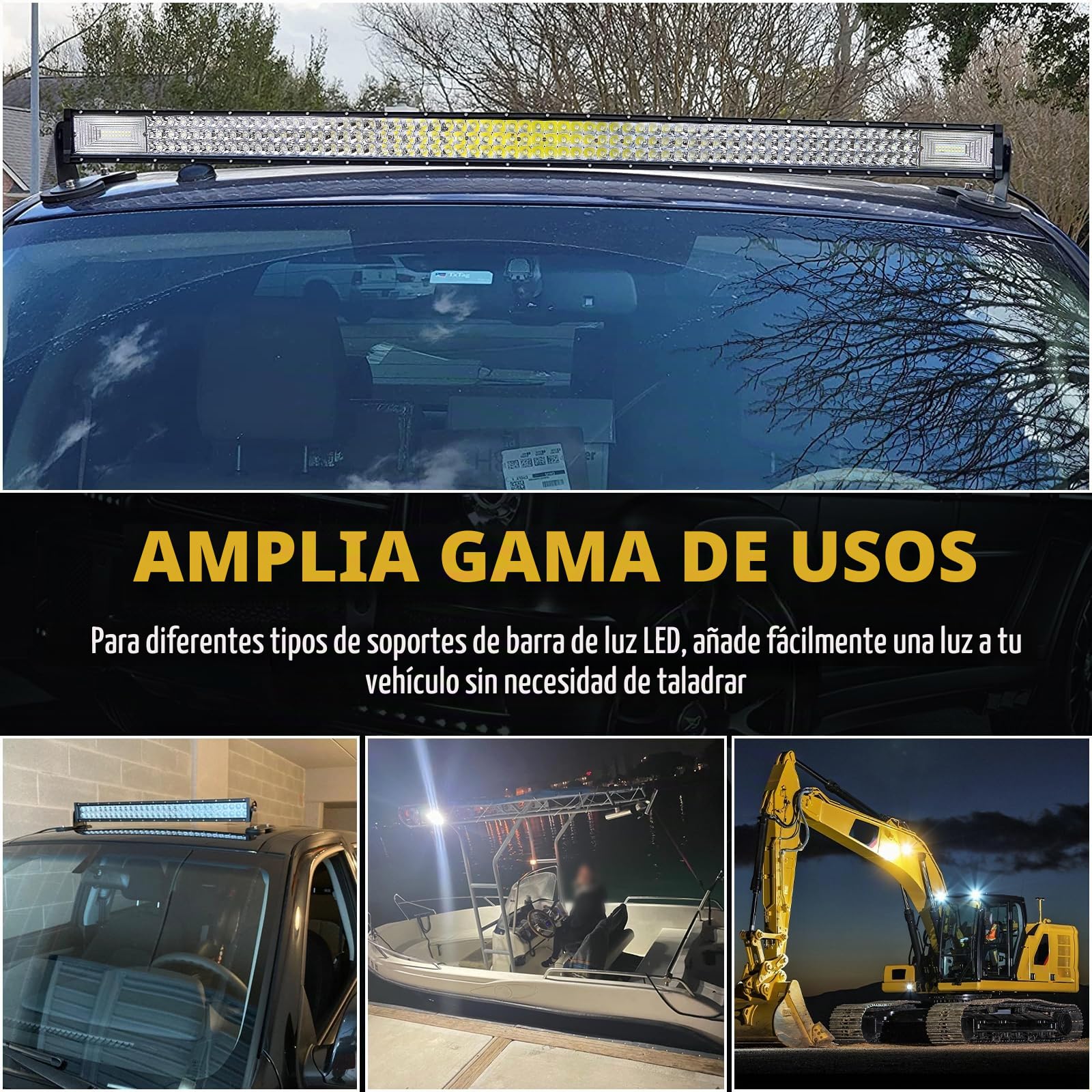 RIGIDON 2x 88mm soportes de montaje base magnética para barra de luces led | Universal, potente, soporte con almohadilla de goma, para coche todoterreno camión 4x4 ATV SUV barco, robusto y duradero