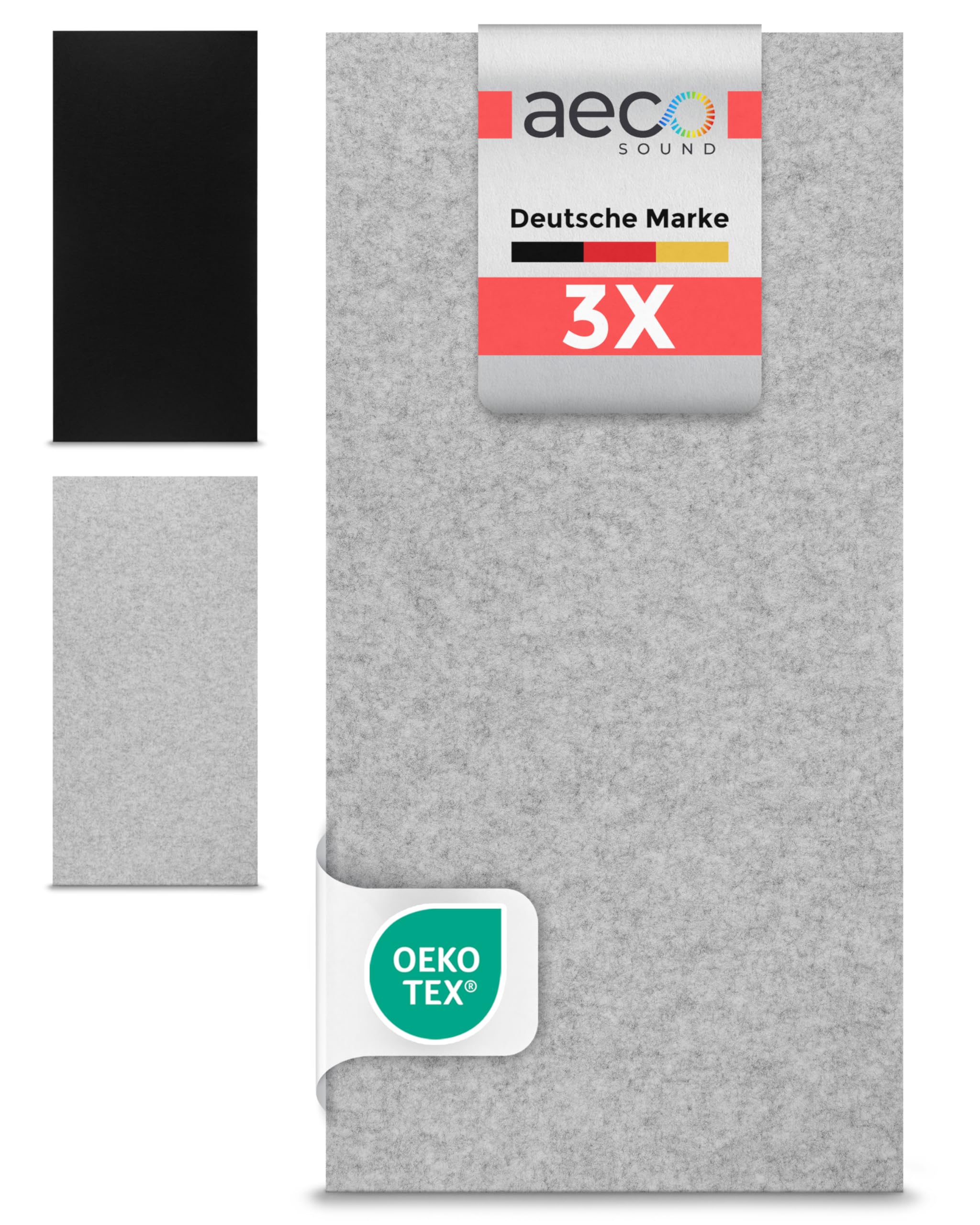 Filcowa Ochrona Ścian | Zestaw 3 Sztuk | Każda 118x59cm | Samoprzylepna | Filcowe Panele Ścienne, Okładziny Ścienne, Izolacja Termiczna i Akustyczna (Szary)
