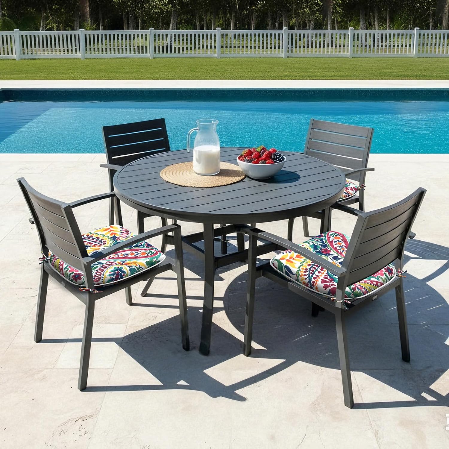 lvtxiii outdoor chair cushions for patio furniture set of 4, water repellent patio chair cushions 17"x16" with ties, u-shaped dining chair pads for garden kitchen use, vigour paisley 4 count (pack of 1) vigour paisley