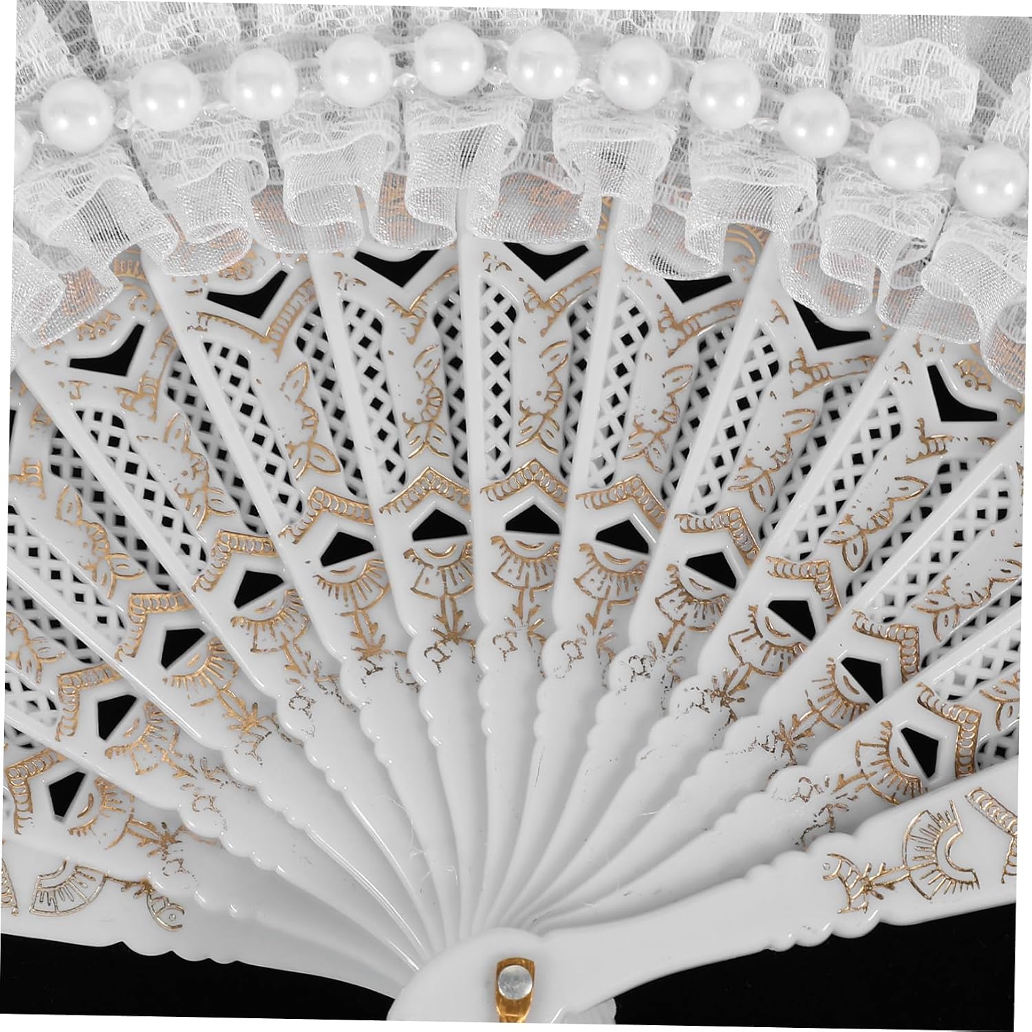 Cabilock 3pcs Lace Hand Fan Accents Vintage Folding Fan for Women for Weddings Parties Cosplay and Decorative Use and Elegant Design for Events