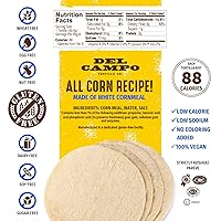 Vista 2 de Del Campo Tortillas de Maíz Suave 8 Pulgadas Redondas. 100% Natural, Sin Gluten y Auténtica Comida Mexicana de Maíz. Muchas opciones de porción