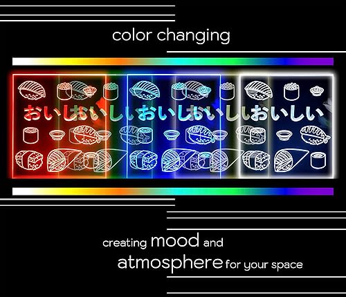 Miniatura 3 de AdvPro Sushi japonés buen gusto mesa LED neón noche luz y lámpara cambio de color 4 modos st5s12-j5017-c