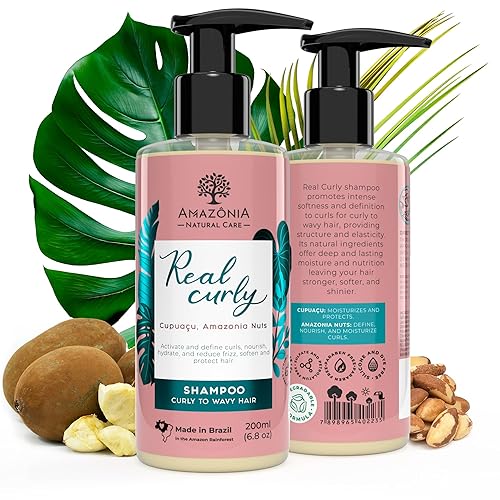Champú natural para cabello rizado con capuacu y nueces de Tiendaia para mujeres y hombres, champú suave y definido para cabello rizado, champú sin