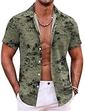 Mens Hawaiian Shirt Short Sleeve Button Down Shirts Tropical Summer Beach Shirts Casual Floral Aloha Shirts
