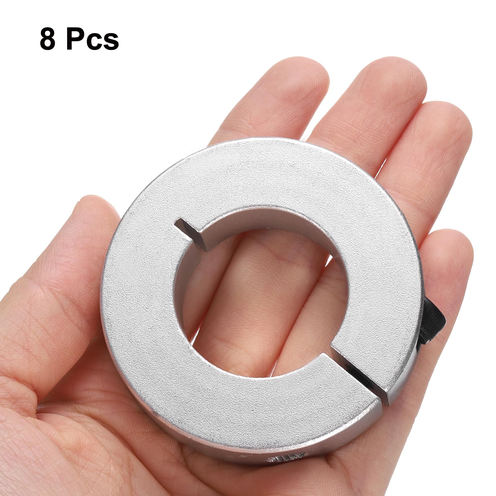 sourcing map 8 collares de sujeción de una sola pieza con orificio de 32 mm, diámetro exterior de 60 mm, 15 mm de grosor, abrazadera de collar dividido de aleación de aluminio