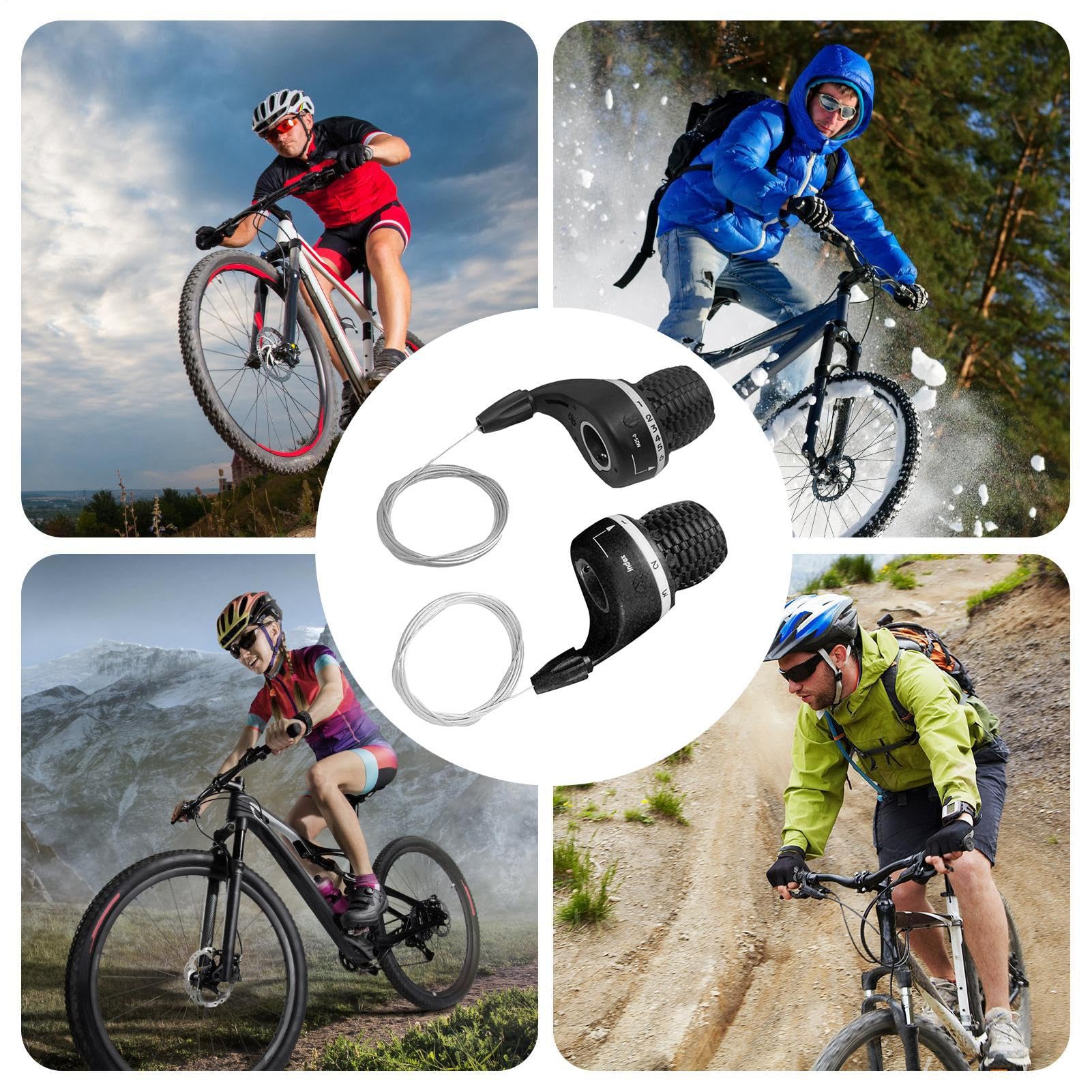 Manettes De Changement De Vitesse Pour Les Vélos De Montagne | Pièces De Levier À Poignée Tournante Pour Les Vicycles,Levier de Vitesse pour Remplacement de Frein Compatible avec VTT, Vélo de Montagne