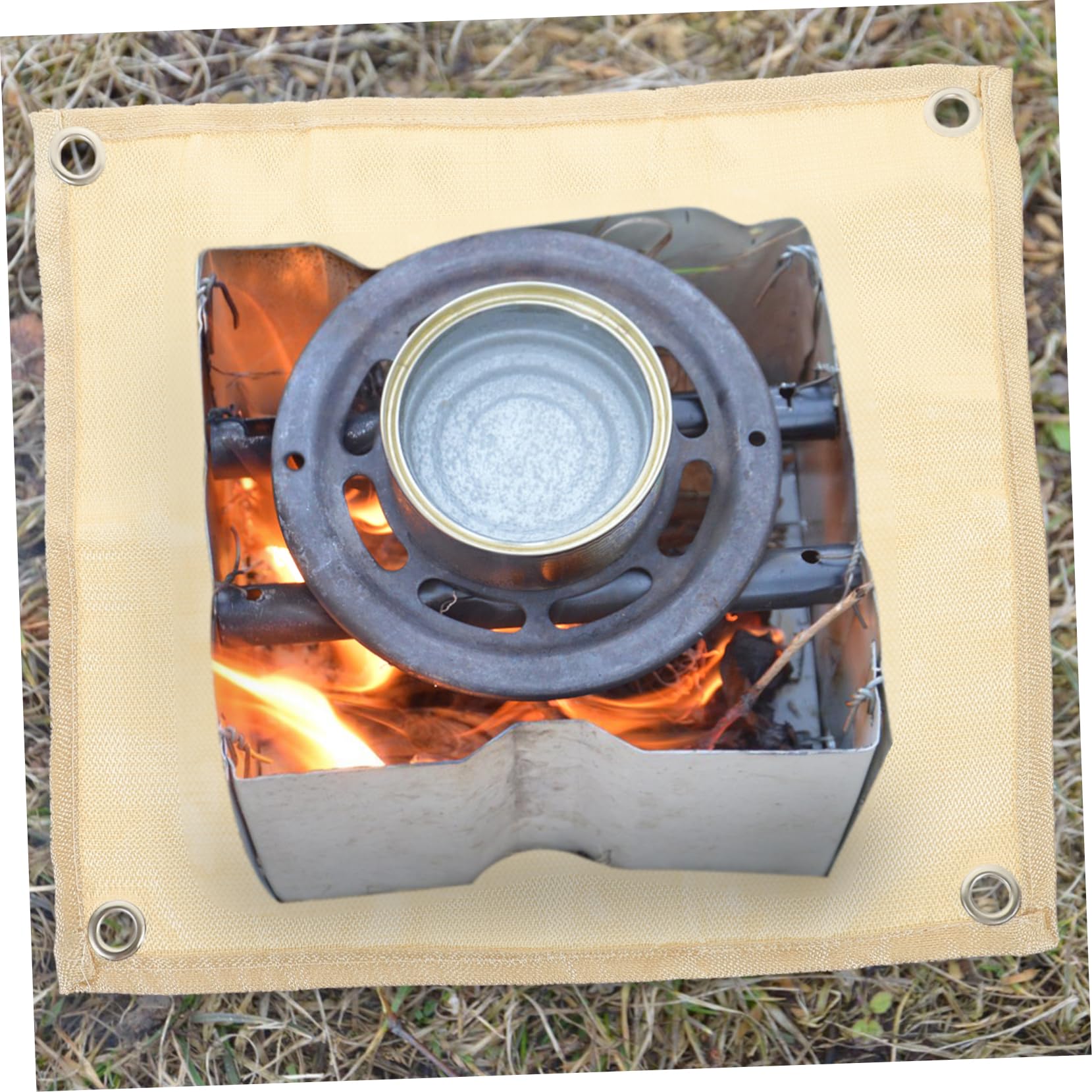 MOLUCKFU 2 Pcs Fire Retardant Cloth Fireproof Mat Heat Resistant Material BBQ Fireproof Pad Double-Sided Portable Compact Picnic Camping Accessory