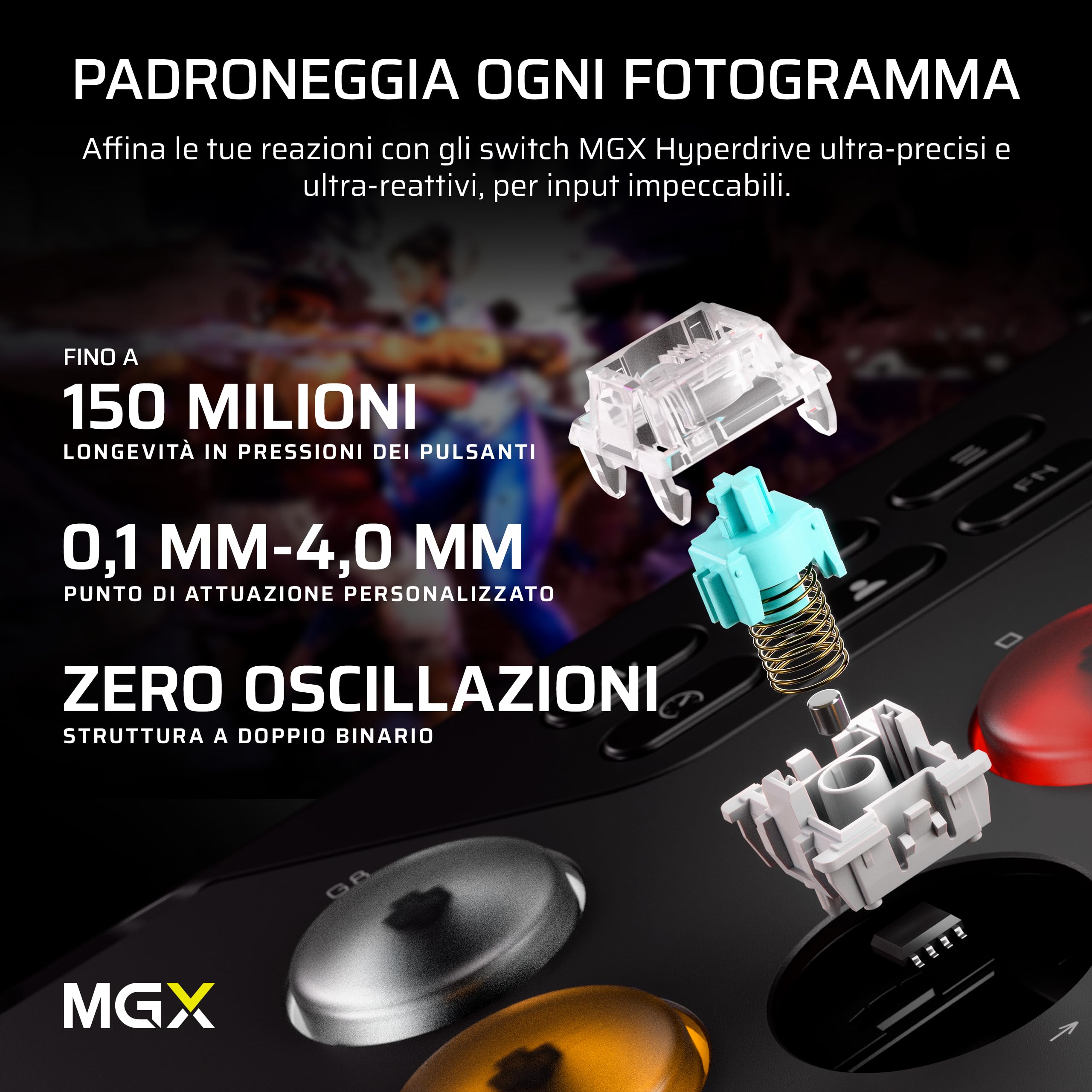 Corsair NOVABLADE PRO Controller Wireless Senza Leva 15 Tasti 1000Hz 2,4GHz SOCD MGX Hyperdrive PS5 PS4 PC
