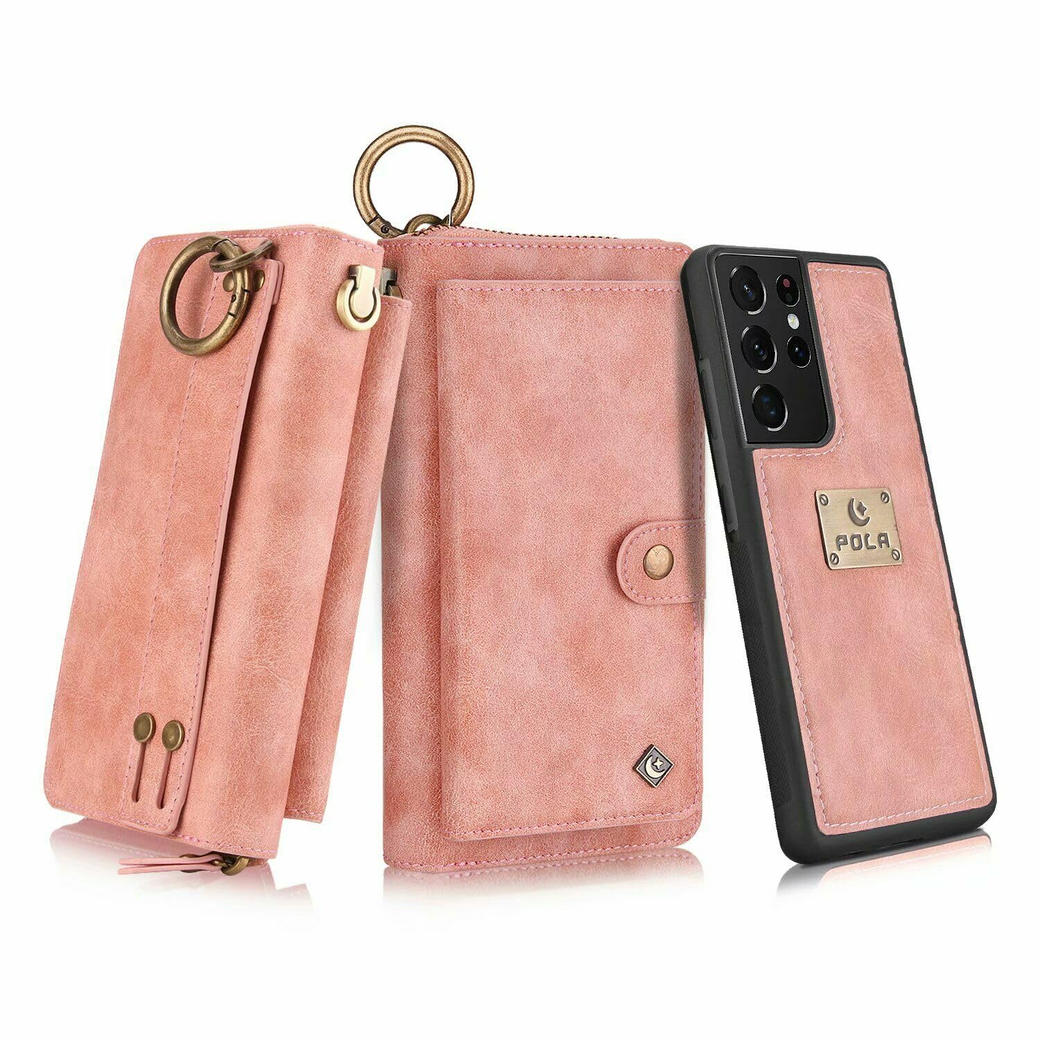 Pour Samsung Galaxy S20 (couleur : rose) Portefeuille en cuir Flip magnétique coque arrière