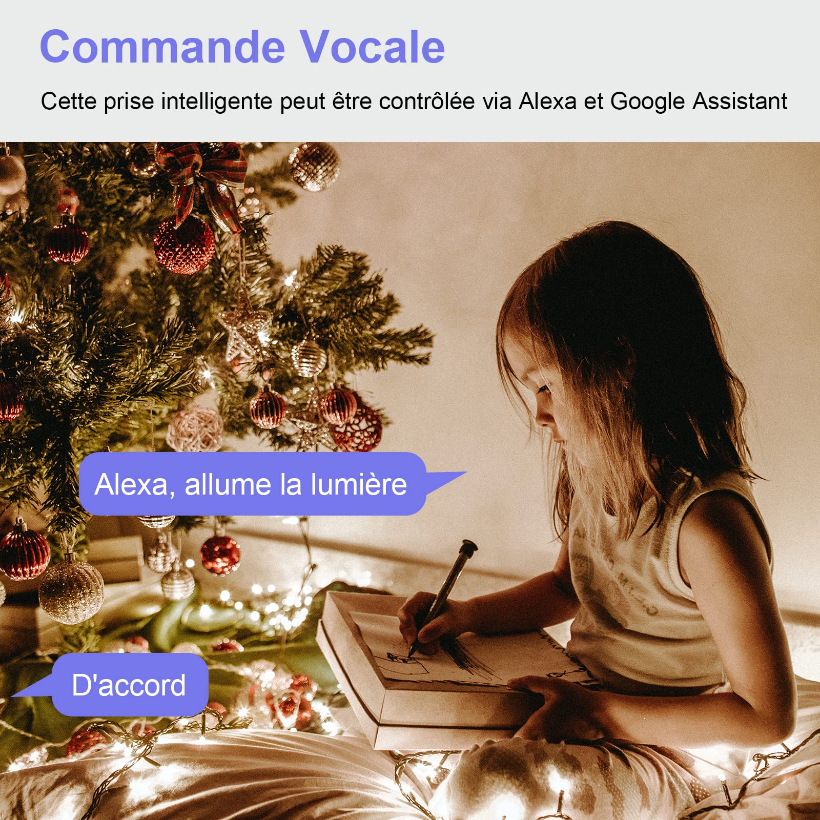 Prise Connectée Alexa WiFi (FR) 16A Suivi de Consommation Électrique Type E ANTELA Prise Intelligente compatible avec Google Home, Smart Life APP, Minuterie, 4PCs