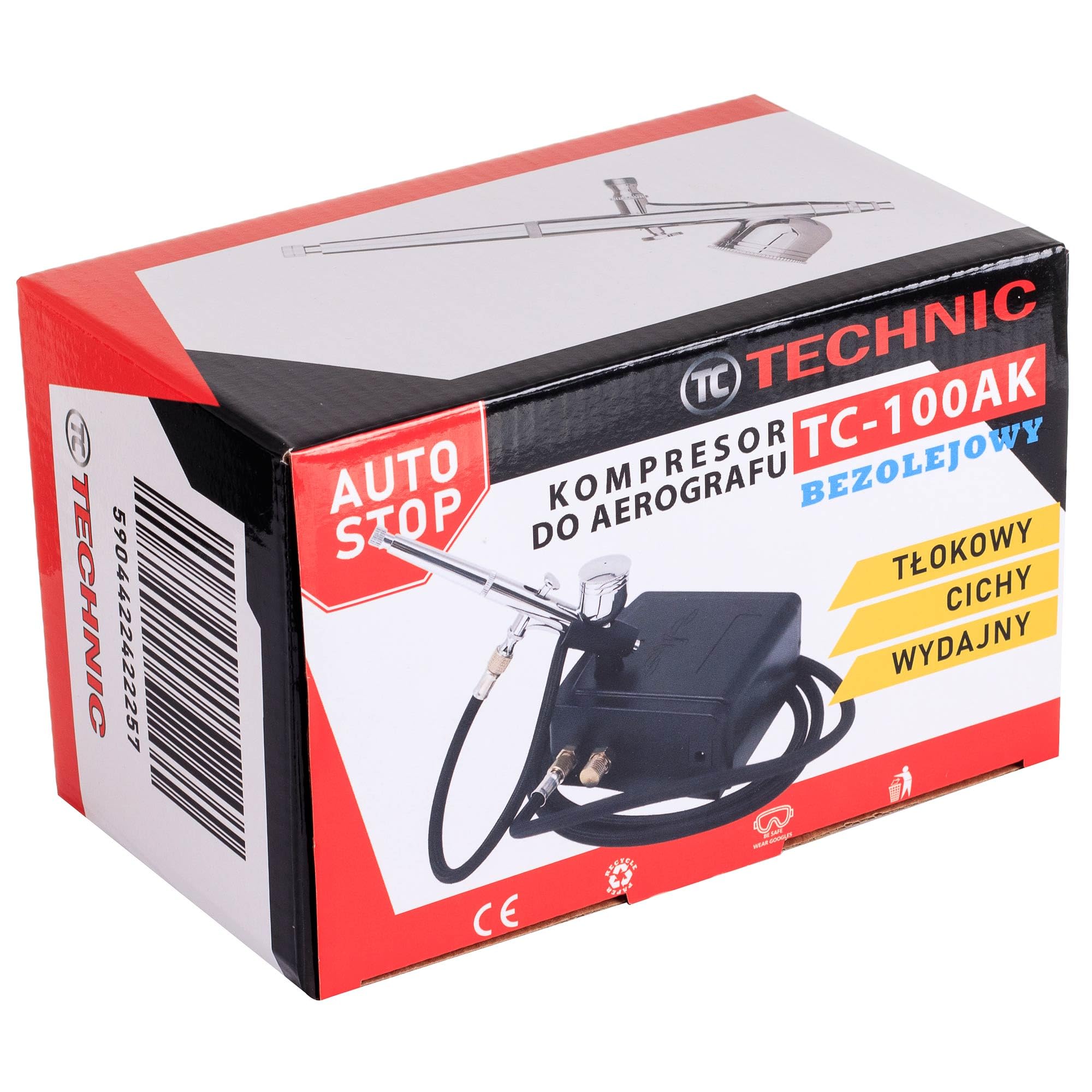 Mini compressore aerografo completo con aerografo 0,3 Double Action AUTO START/STOP