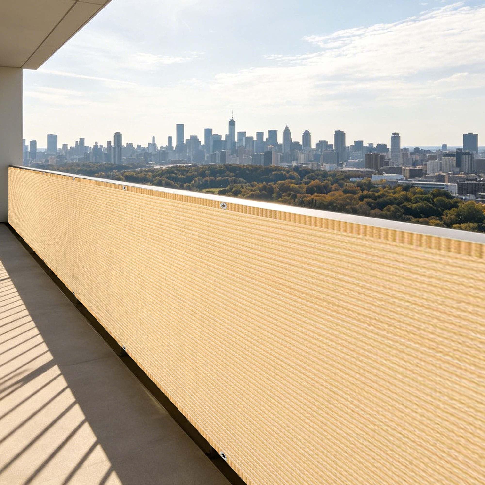 Filet d'ombrage 1.4 x 3.1 m crème anti-UV perméable pour pergola