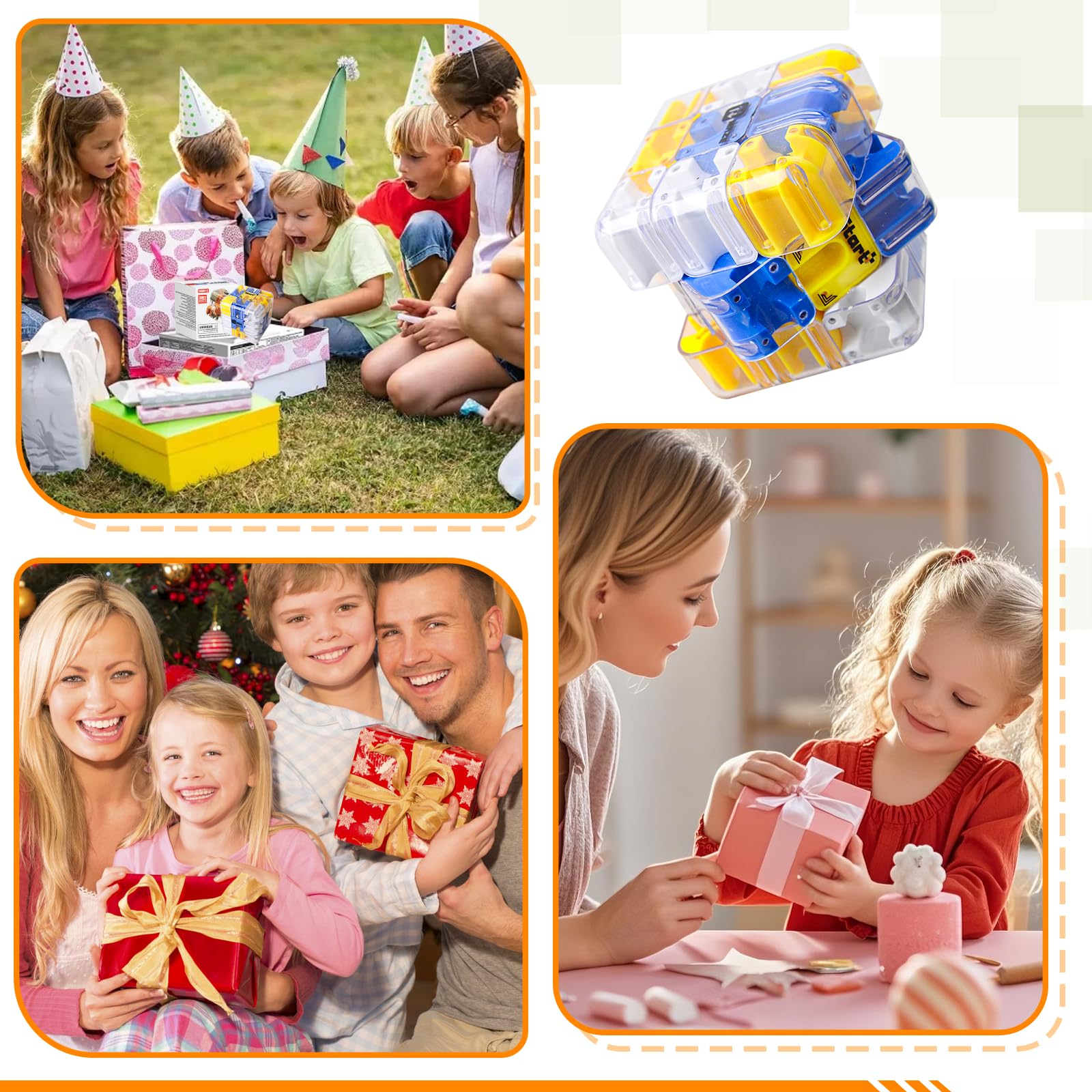 Large 3D Labyrinth Cube Puzzle,Sfida di Labirinto 3x3 per Stimolare l'Immaginazione Spaziale Allenare La Consapevolezza Spaziale,Fidgets Gioco di Labirinto 3D con Pallina Rotante per Bambini e Adulti