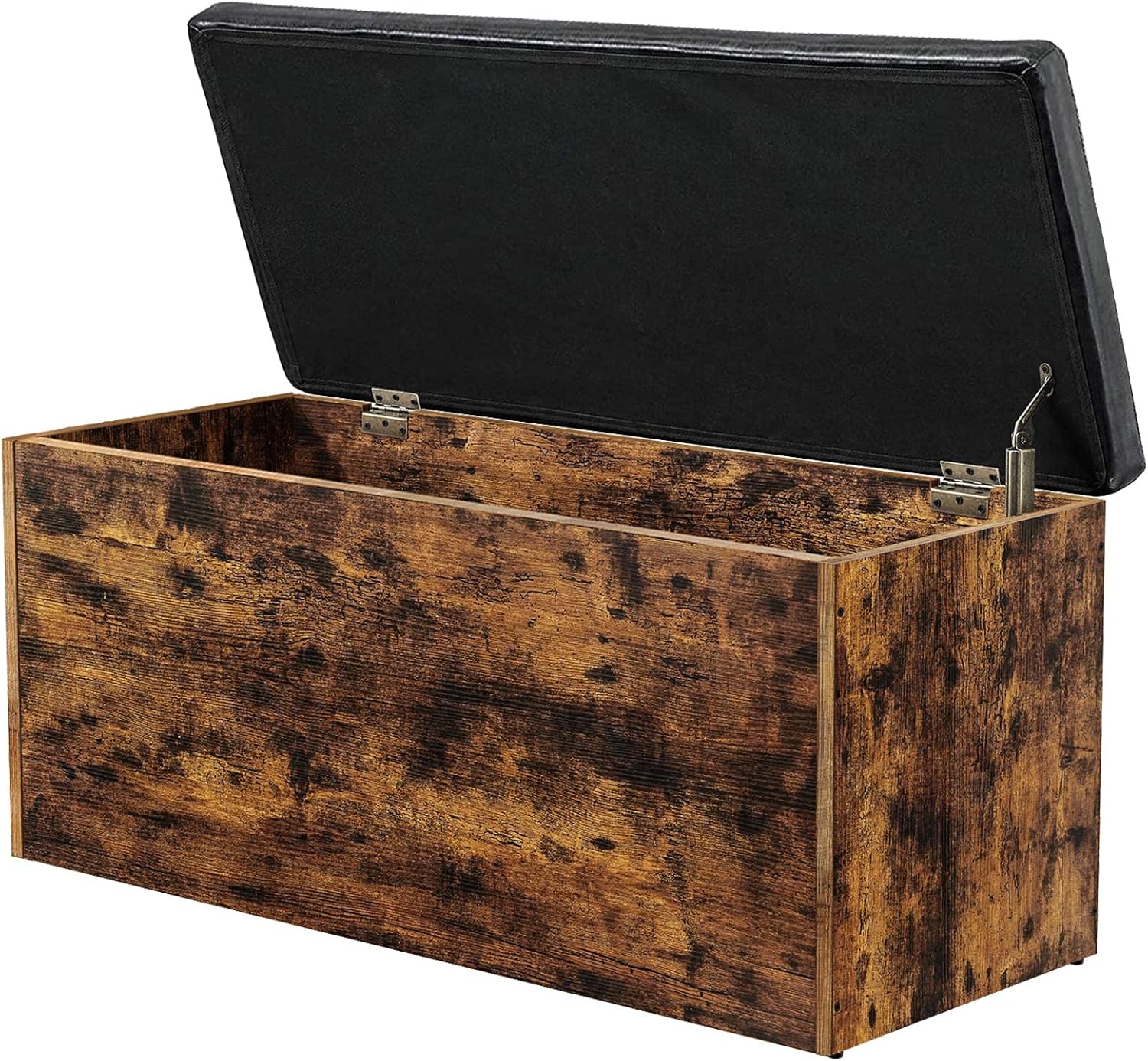 Rolanstar Storage Bench, Flip Top Storage Ottoman, Bed End Stool with Padded Seat, Toy Storage Chest for Entryway, Bedroom, Living Room, 39’’, Rustic Brown : Home & Kitchen