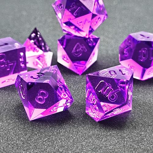 Miniatura 3 de Bescon - Juego de 7 dados para DND de borde afilado, transparentes (sin pintar), juego de dados poliédricos con bordes de navaja para juegos de rol