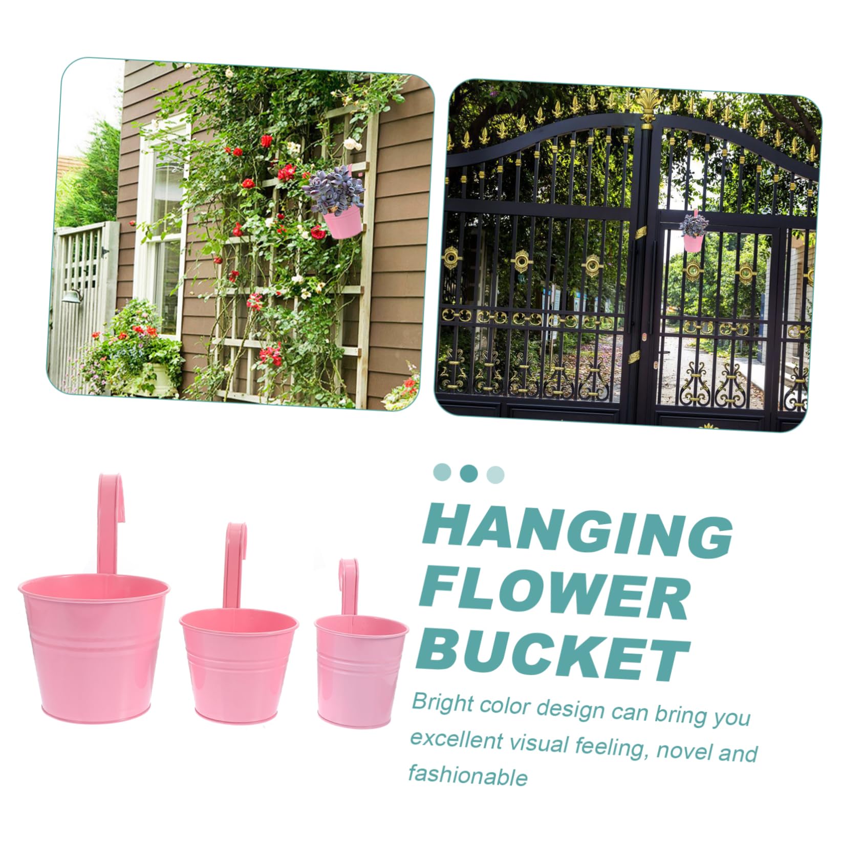 ibasenice 3 Pièces Pots de Fleurs Suspendus Jardinières à Accrocher pour Balcon Terrasse et Intérieur et Résistantes pour Plantes et Décoration