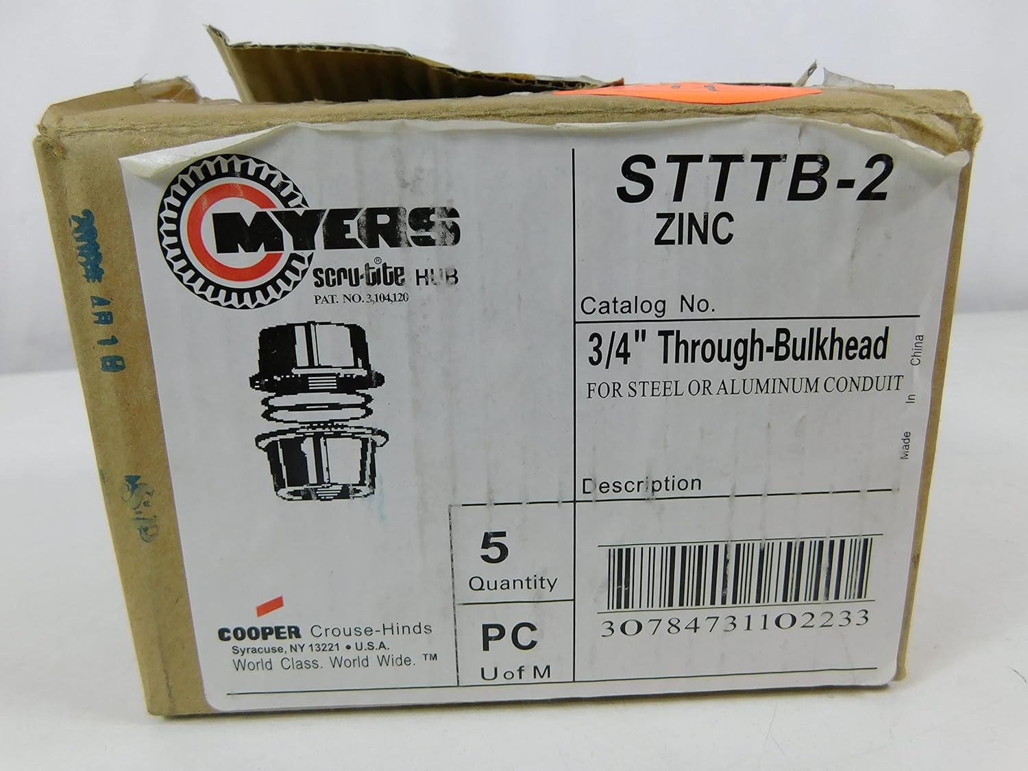 Eaton Electrical STTTB2 Myers ThroughBulkhead Conduit Hub Without