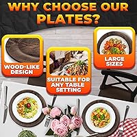 Vista 4 de Valentine Day Plastic Chargers for Dinner Plates Set of 4 – Large 13" Round Design, Colorfast and Elegant, Suitable for Dinner Settings, Weddings