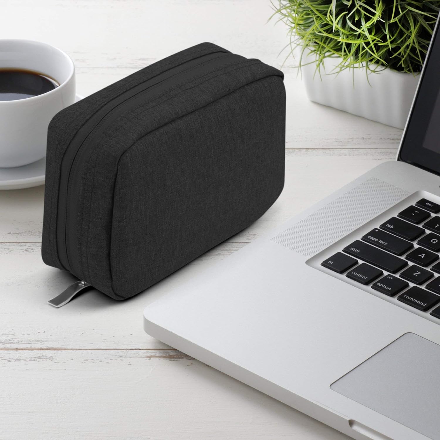 GMYLE Soft Fleece Fabric Storage Pouch Bag Organizer Sleeve Case Portable Travel Kit 7 Inch for Laptop Accessories(USB, Cable, Mouse, Charger, Adapter, Earphones, Flash Hard Drive & More)-Navy Blue : Electronics