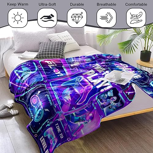 Miniatura 7 de Manta de juegos para niños y niñas, manta de jugador, regalo para hombres y mujeres, manta de juego suave para decoración de habitación de jugadores