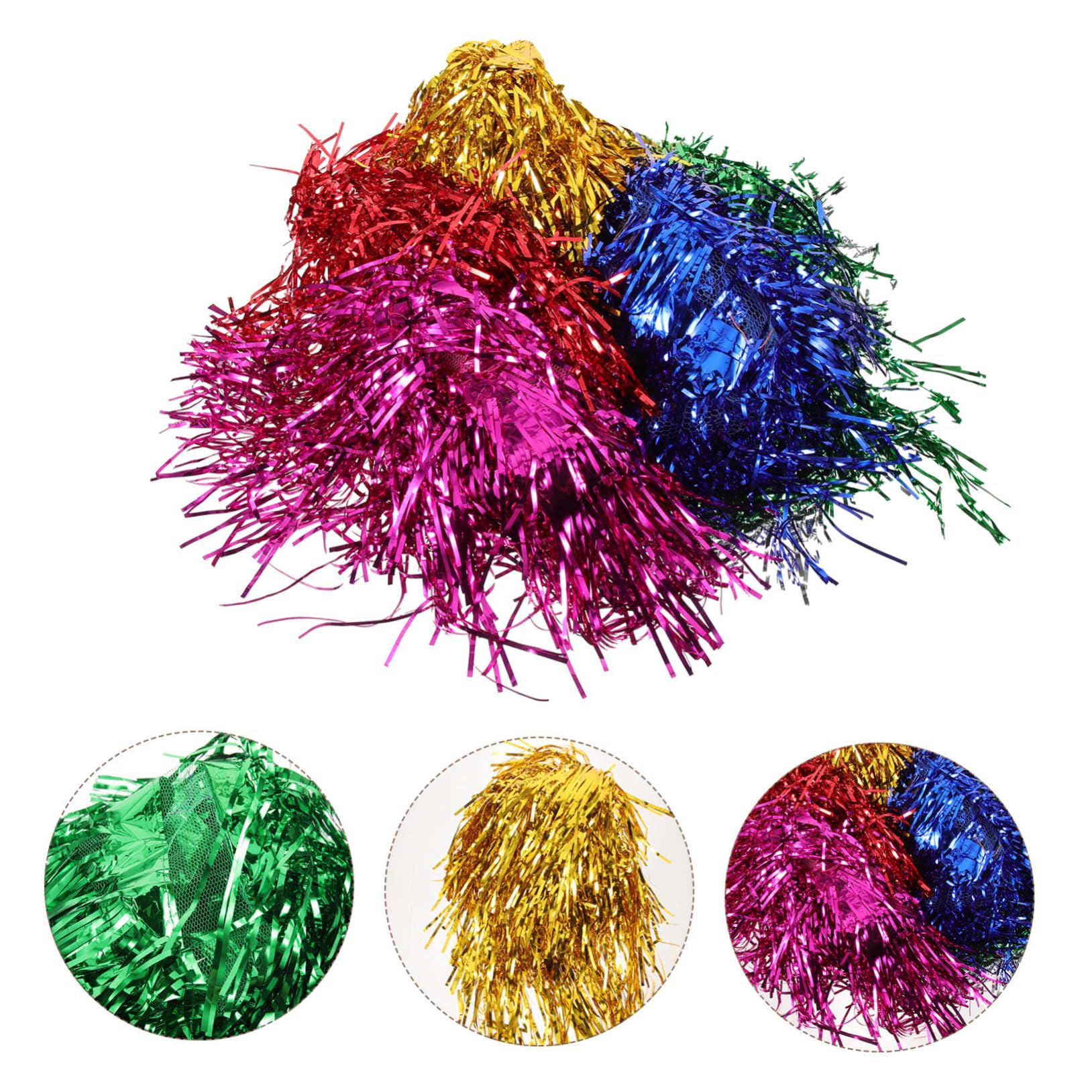 Healeved 10 Sets Glänzende Party-lametta-perücke Lametta-party-perücken Für Frauen Glitzer-disco-kopfbedeckung 6 Farben 6 Stück * 10