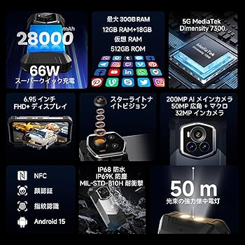 Amazon | 「5G対応」FOSSiBOT F107 Pro SIMフリー スマホ 本体 Android