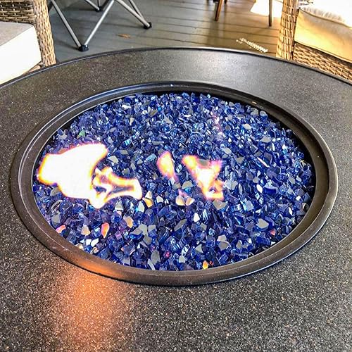 Miniatura 5 de GRISUN Onyx - Cristal de fuego negro para hoguera, 20 libras de 14 pulgadas de alto brillo reflectante rocas de vidrio templado para chimenea