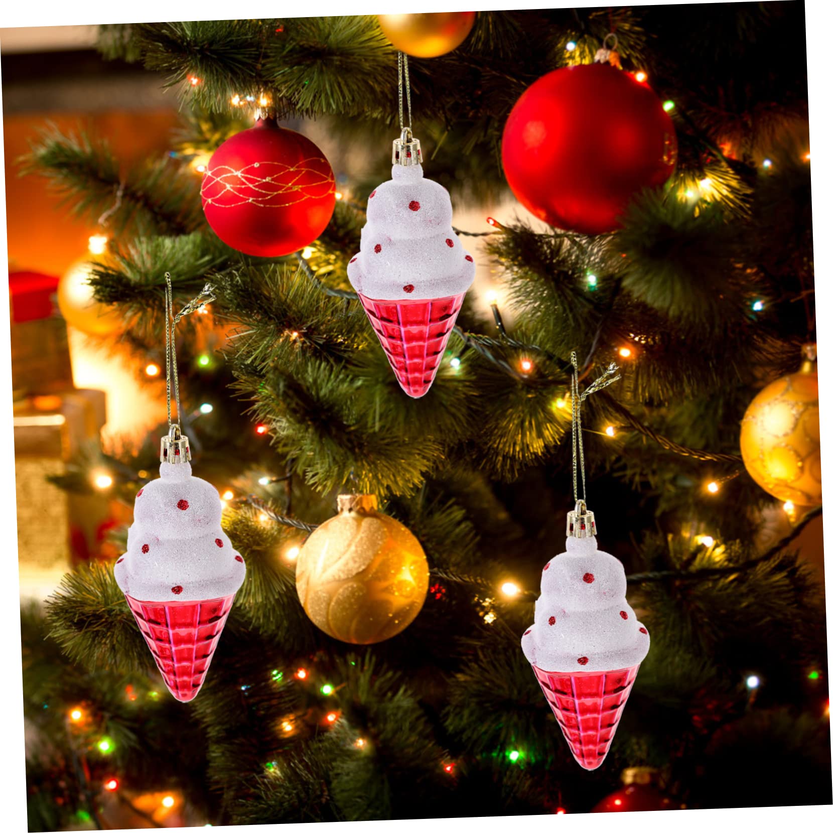 Alipis 18 Pollici Ciondolo gelato ornamento appeso a forma di stella di Babbo Natale decorazioni da appendere all'albero di Natale decorazioni natalizie pendenti natalizi Decori sospesi