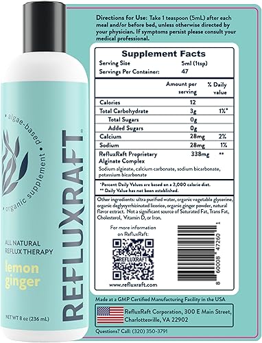 Miniatura 2 de Terapia para el Reflujo Ácido con Alginato Orgánico, Rápida y de Larga Duración para ERGE, RLF y Soporte de Síntomas de Digestión, Sin Azúcar, Sin