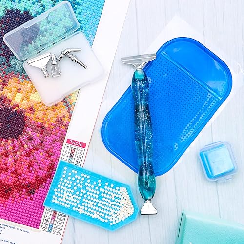 Miniatura 6 de ZYNERY Kit de 18 bolígrafos de pintura de diamante, puntas de metal y bolígrafos de resina, accesorios de herramientas de pintura de diamante con