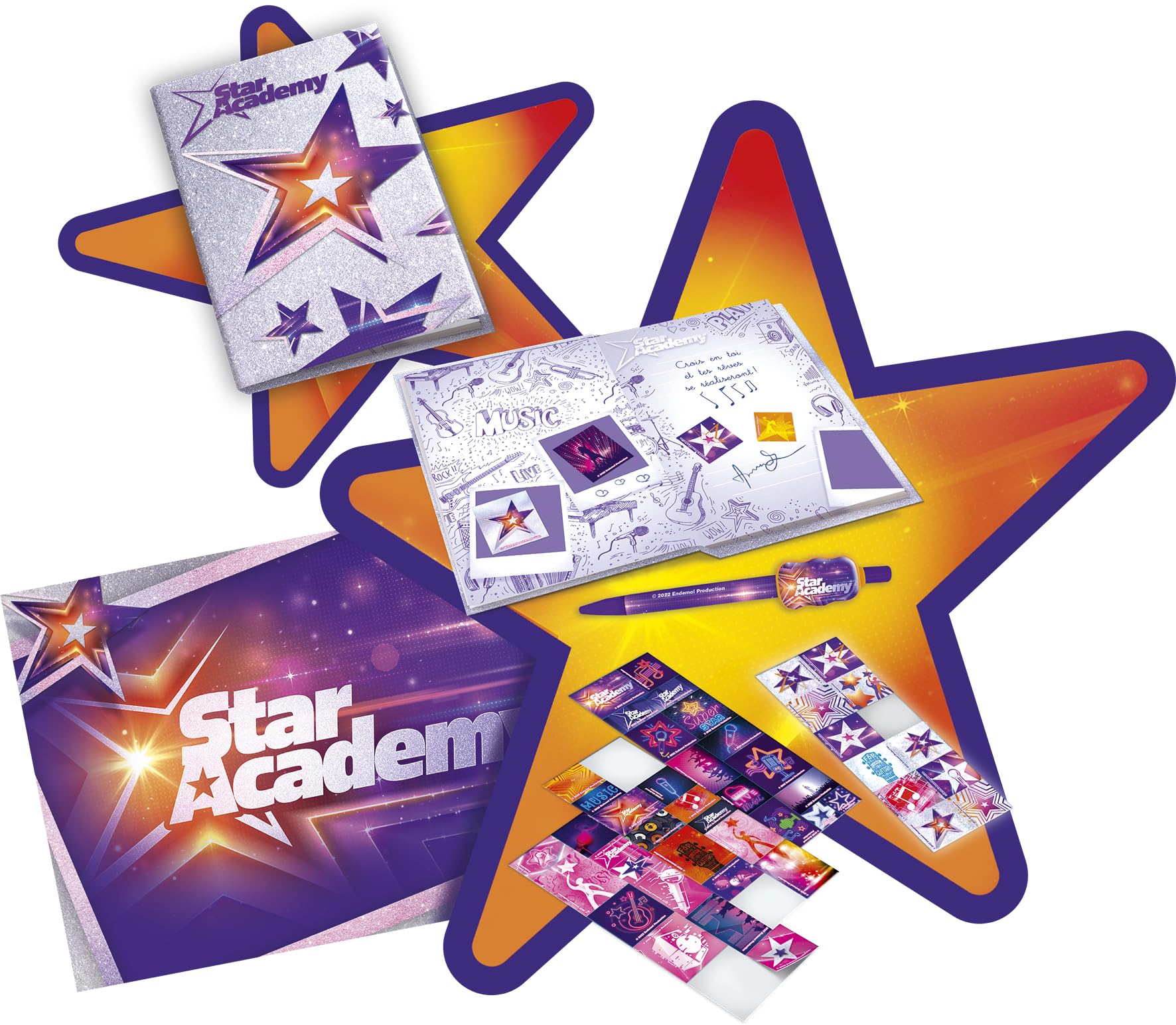 Lansay Star Academy Journal de Star Carnet Secret Enfants 120 Pages 50 Autocollants 1 Poster Stylo Inclus