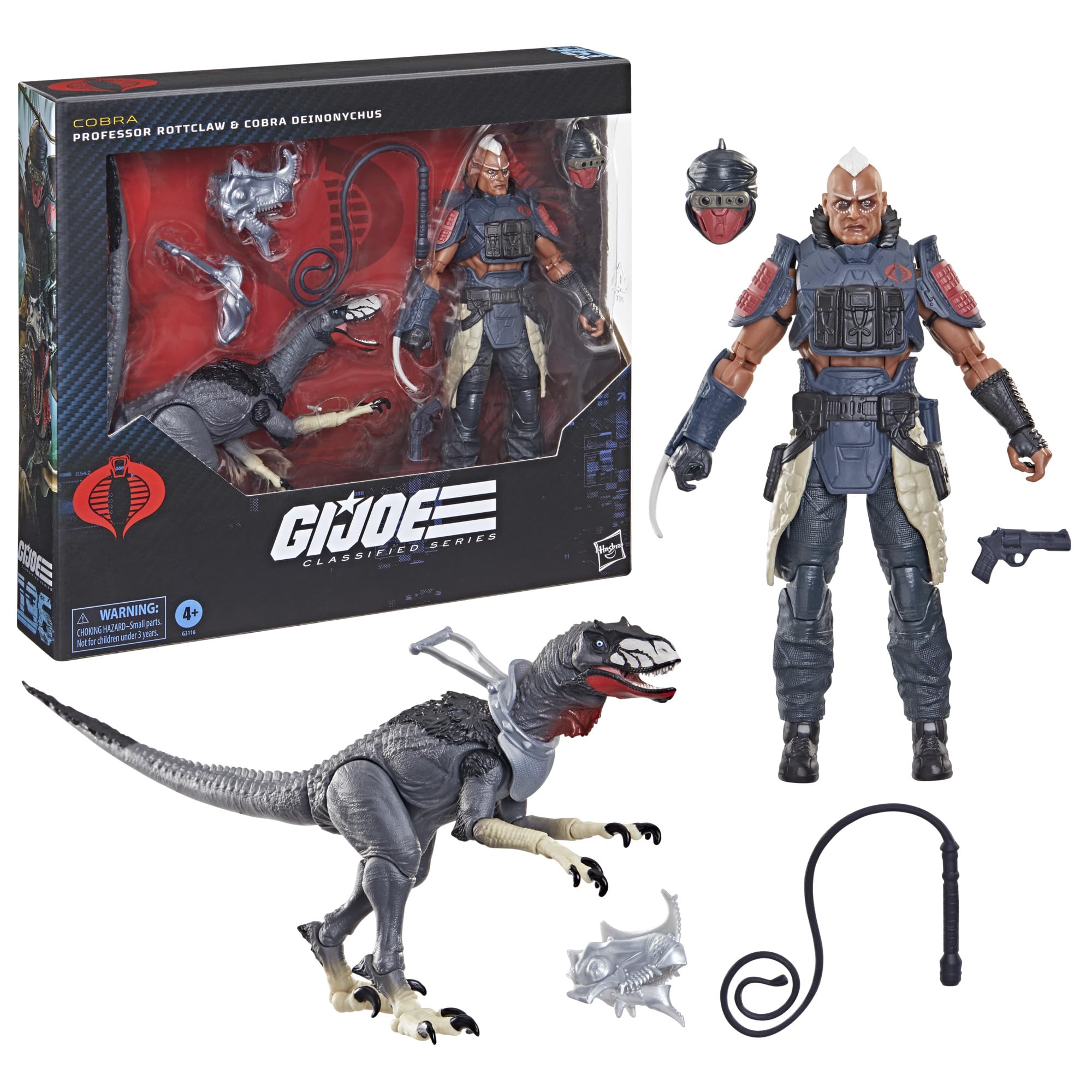 G.I. Joe Classified Series #196, Professor Rottclaw & Cobra Deinonychus, Action-Figur (15 cm) und Dinosaurier Spielzeug zum Sammeln