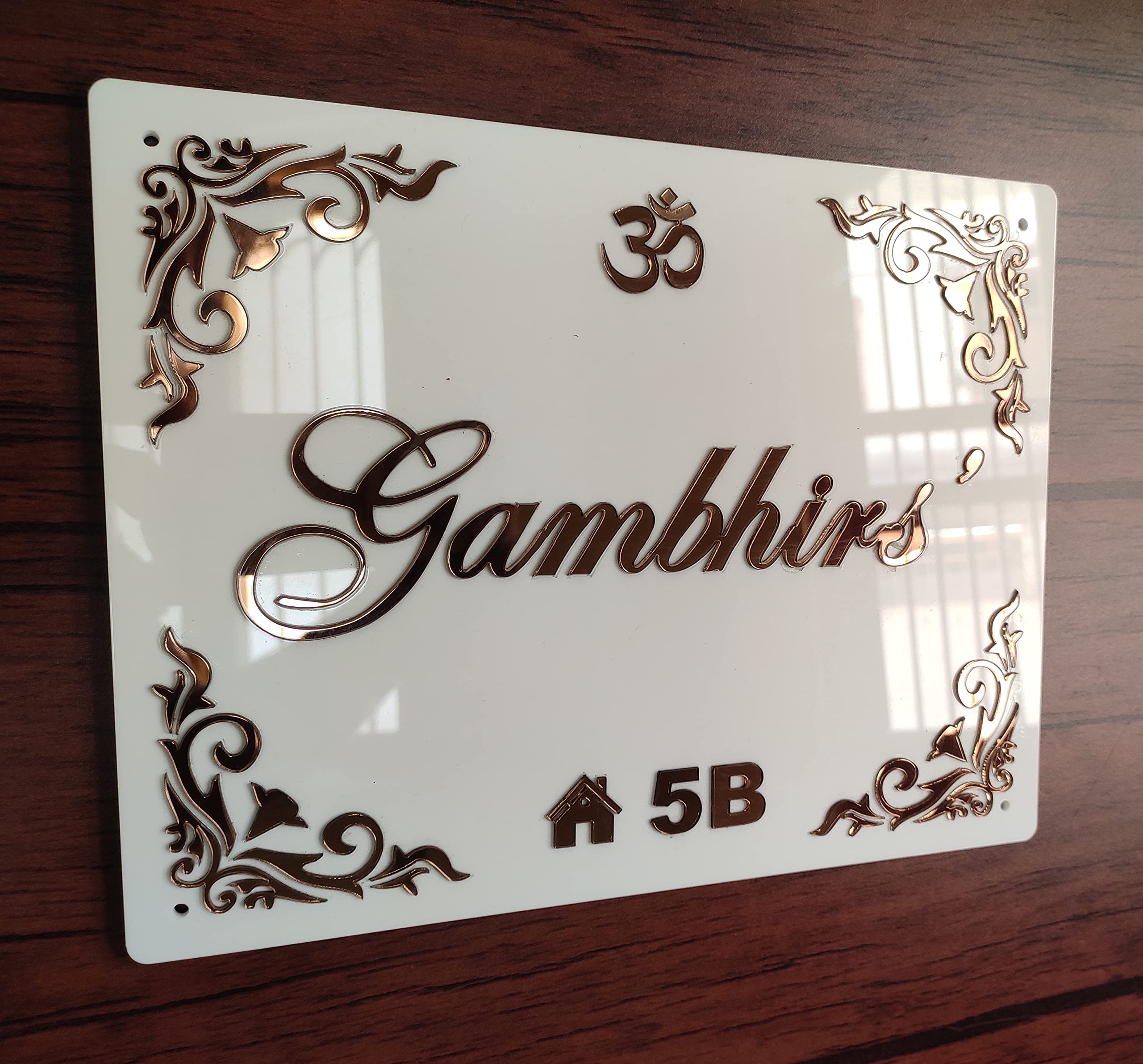 Personalised Home Door Name Plate Acrylic, --3 Year Warranty-- Embossed Letters with mirror shine (Size 12 x 8 Inch) By Aarushi Creations (12 x 8 Inch)-picture-14