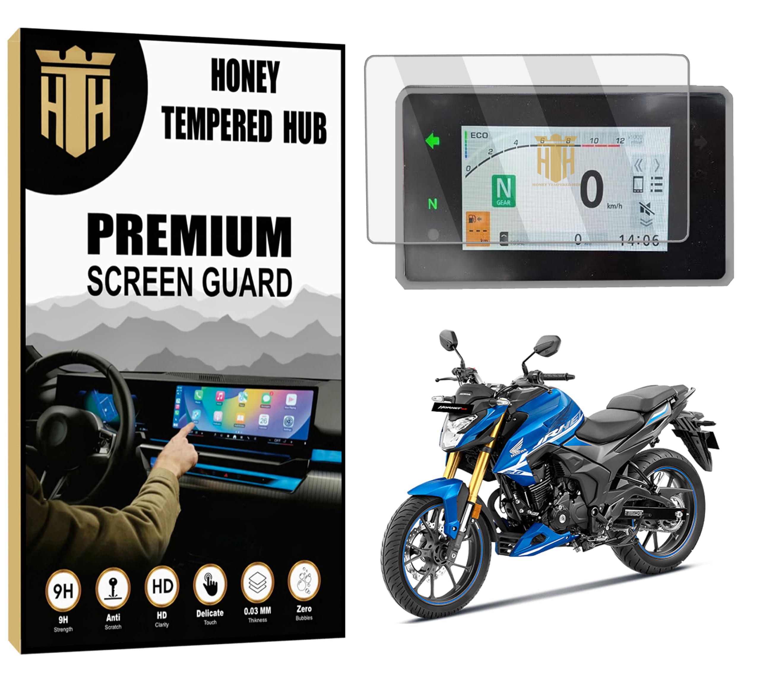 Digital Meter Screen Guard For NEW HONDA HORNET 2.0 Bike (2025) | 9H TFT Instrument Cluster Guard | HD Clarity | NEW HORNET 2.0 Display Speedometer Console Accessory [Not Tempered Glass]-image-34