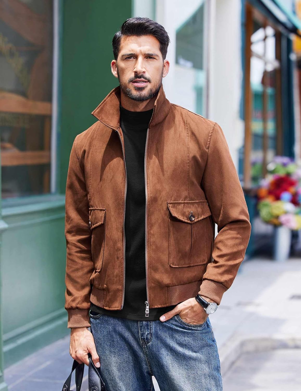 COOFANDY Men's Slim Fit Mock Turtleneck T Shirt Casual Basic Knitted Long Sleeve Pullover Sweater - Image 3