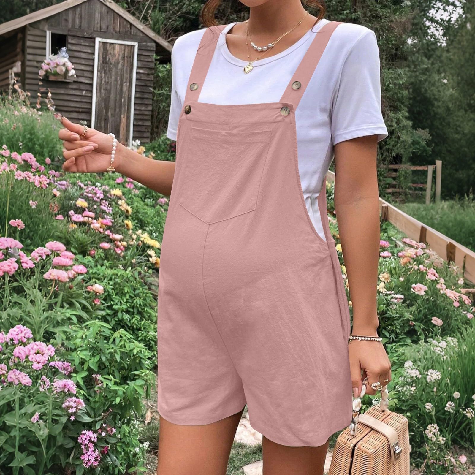 Combinaison courte en coton sans manches pour femme