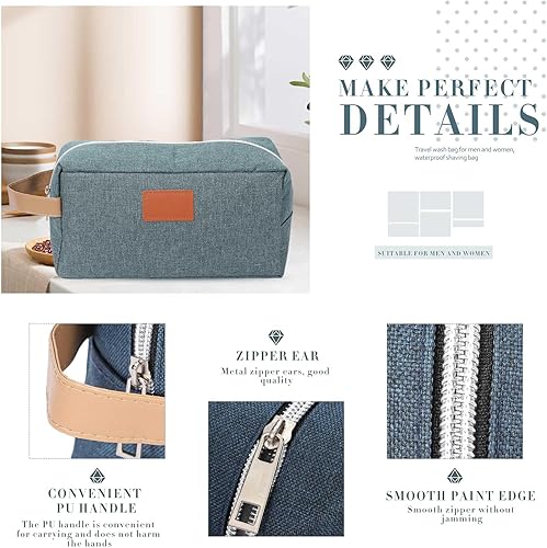 Miniatura 9 de Paterr Neceser de 8 piezas para hombre, bolsa de aseo colgante de viaje, bolsa de afeitado resistente al agua, bolsas de almacenamiento portátiles,