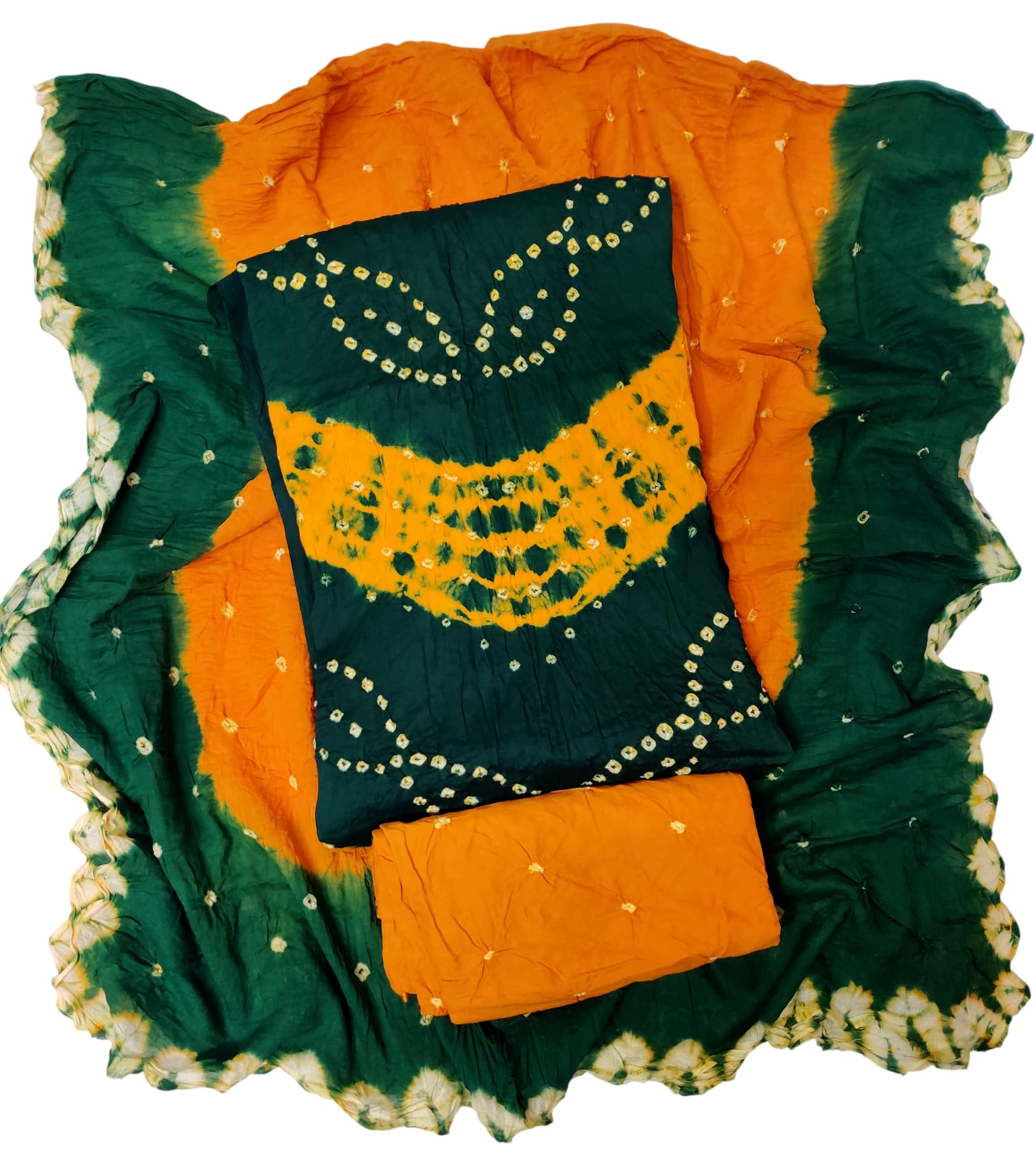 indiacarvan Women's Cotton Silk Bandhani Salwar Suit Dupatta Dress Material-picture-26