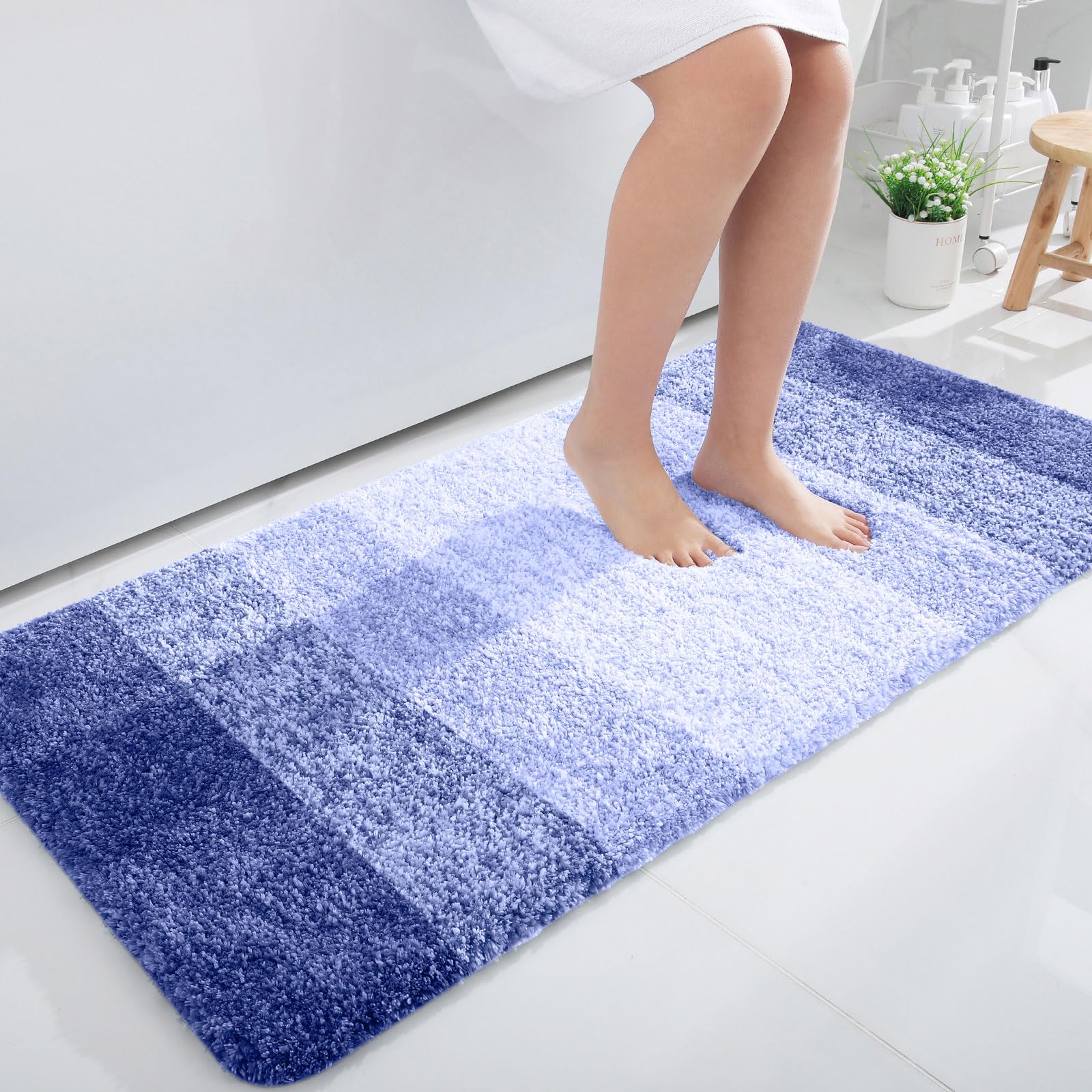 OLANLY Bathroom Runner Rug 44x24, Extra Soft Absorbent Microfiber Bath Rugs