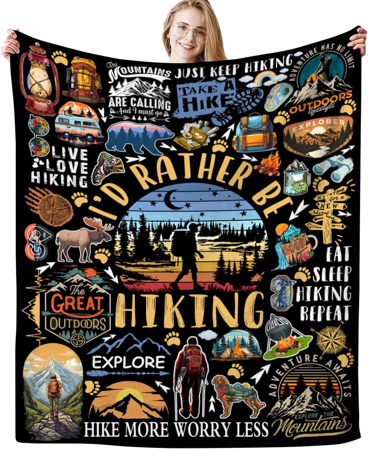 Hiking Blanket Gifts for Men Women Soft Cozy Flannel Hiking Throw Blanket for Hiker Enthusiasts Outdoor Mountain Men Women Gifts 50″x40″ Hiking Blanket Gifts for Men Women Soft Cozy Flannel Hiking Throw Blanket for Hiker Enthusiasts Outdoor Mountain Men Women Gifts 50″x40″